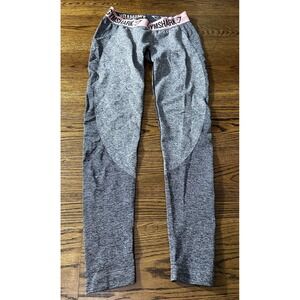 Gymshark Dry Flex Leggings Womens Sz S Gray Body Contour/Moisture Wicking